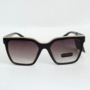 House of Harlow 1960 Black & Gold Square Cat Eye Sunglasses 100% UV
